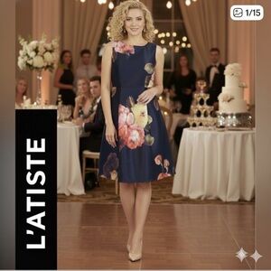 L’ATISTE Floral Sleeveless Women’s Dress Size Large NWT